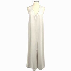 Lululemon Ease of it All V-Neck Midi Dress White Opal Size 14 Stretch Sleeveless